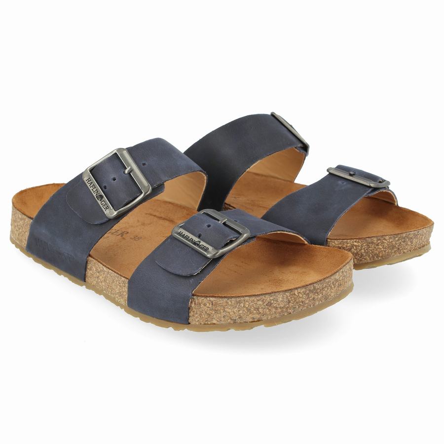 Haflinger Andrea Sandalen Damen Blau Grau | SFF8450KF