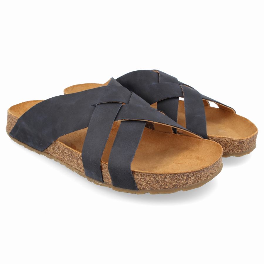 Haflinger Bo Sandalen Damen Schwarz Blau | TXY7130QI