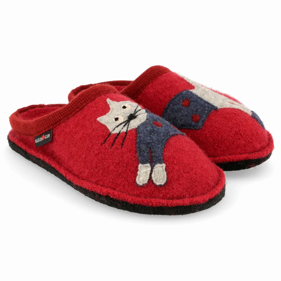 Haflinger Cucho Novelty Hausschuhe Damen Rot | POB6275KF