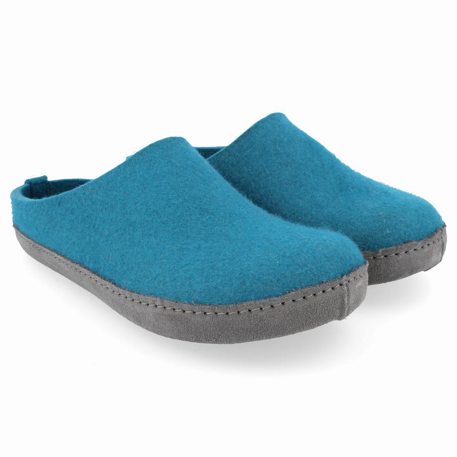 Haflinger Emils weicher Sohle Hausschuhe Damen Blau | RHG296MP