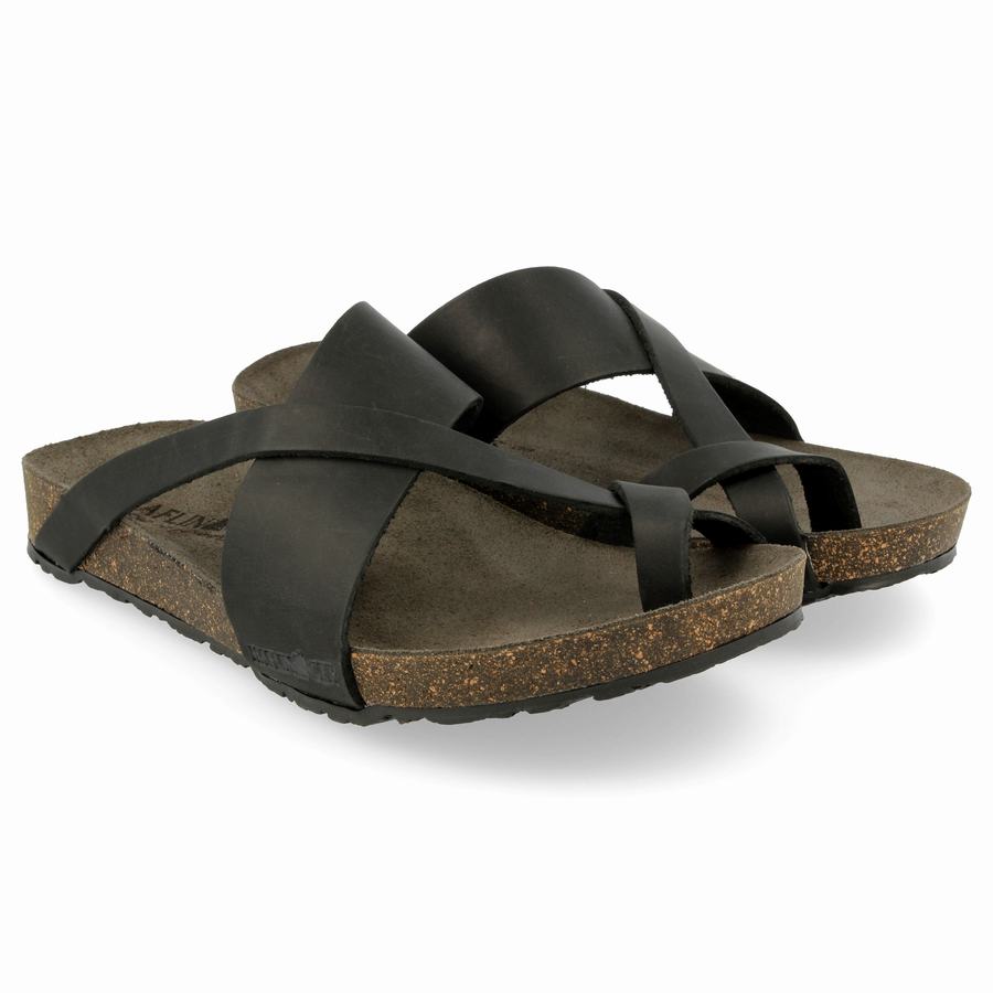 Haflinger Jackie Sandalen Herren Schwarz | OOW3815SM