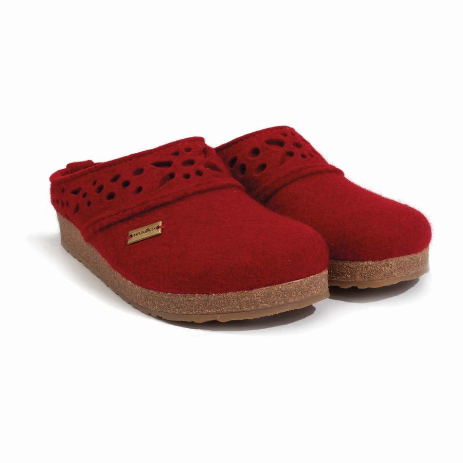 Haflinger Lacey Clogs Damen Rot | FVJ789VA