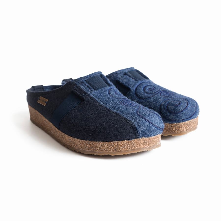 Haflinger Magic Clogs Damen Navy Blau | FTB8471XD