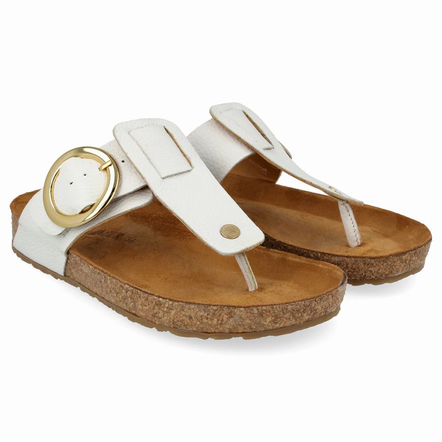 Haflinger Round Schnallen Corinna Sandalen Damen Weiß | NQF8951QL