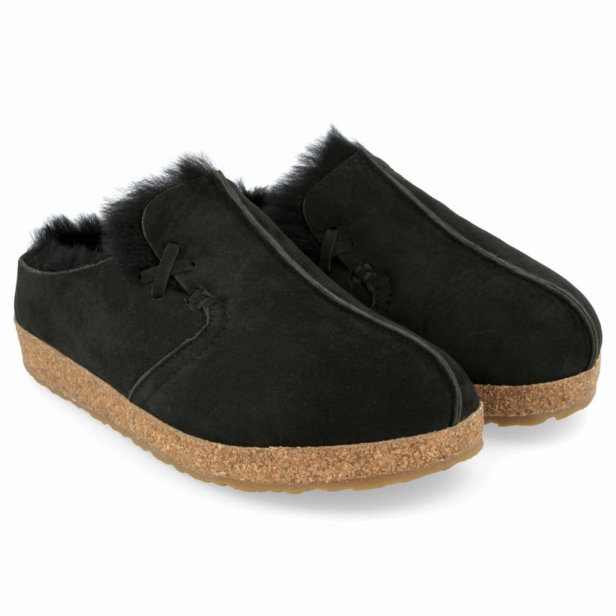 Haflinger Saskatchewan Clogs Damen Schwarz | WDJ9381CK