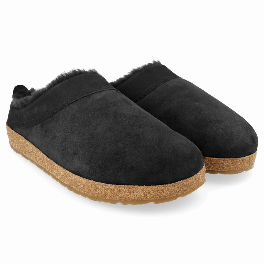 Haflinger Snowbird Clogs Damen Schwarz | FOF9319GO