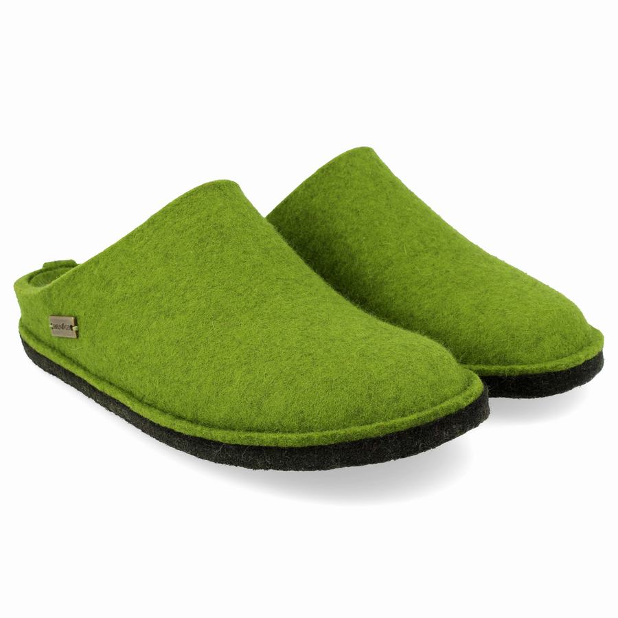 Haflinger Soft Novelty Hausschuhe Herren Grün | INC6028HW