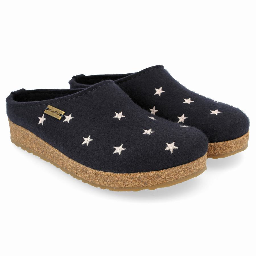 Haflinger Stelline Clogs Damen Navy | GBA383ZH