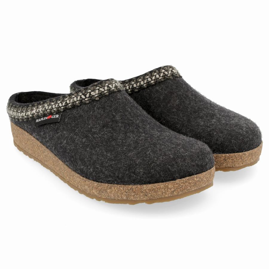 Haflinger Zigzag Clogs Herren Dunkelgrau | GVI8759RV