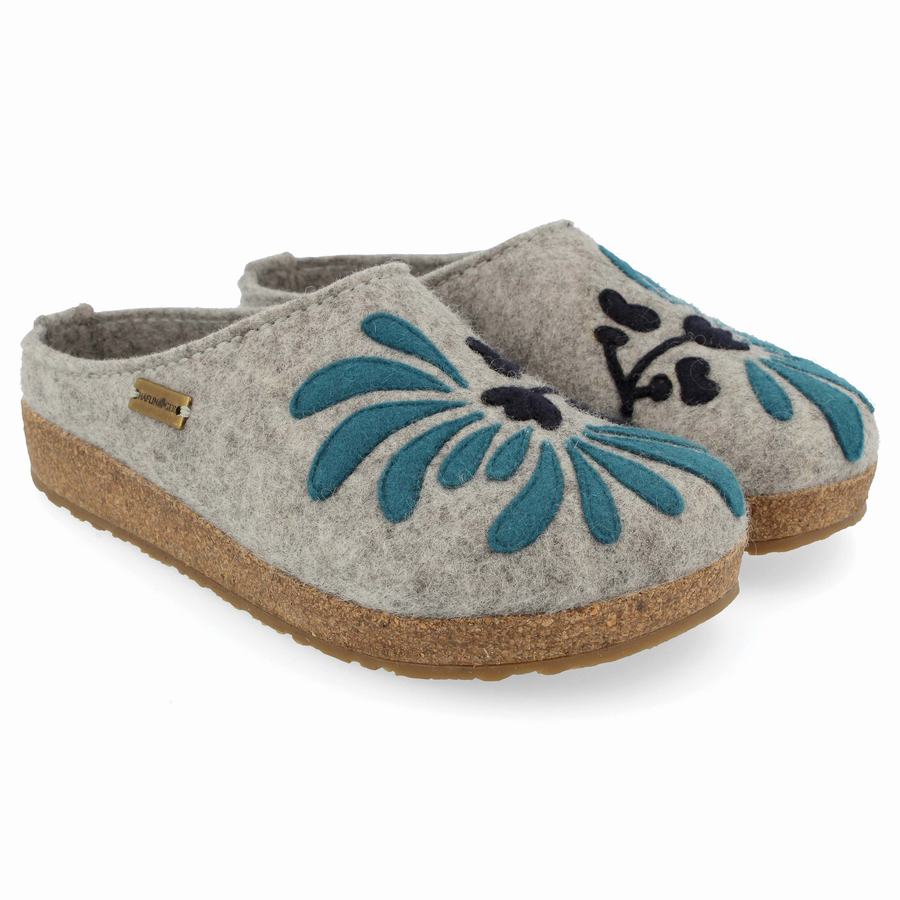 Haflinger Blooming Clogs Damen Silber Grau | SLU6048NH