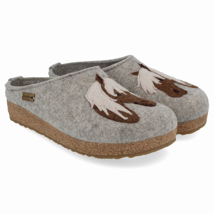 Haflinger Cavallo Clogs Damen Silber Grau | ZUB5796KP