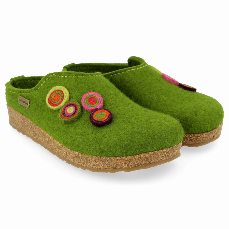 Haflinger Chloe Clogs Damen Grün | DEZ8986MP