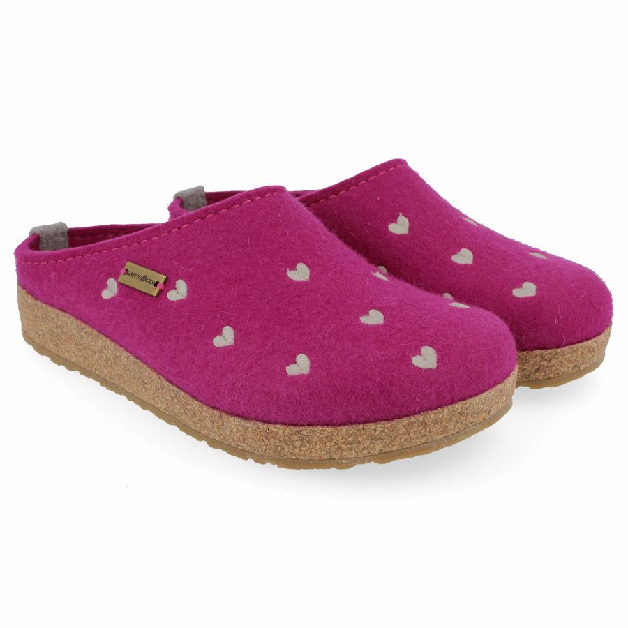 Haflinger Cuoricini Clogs Damen Lila | XPB8021JP