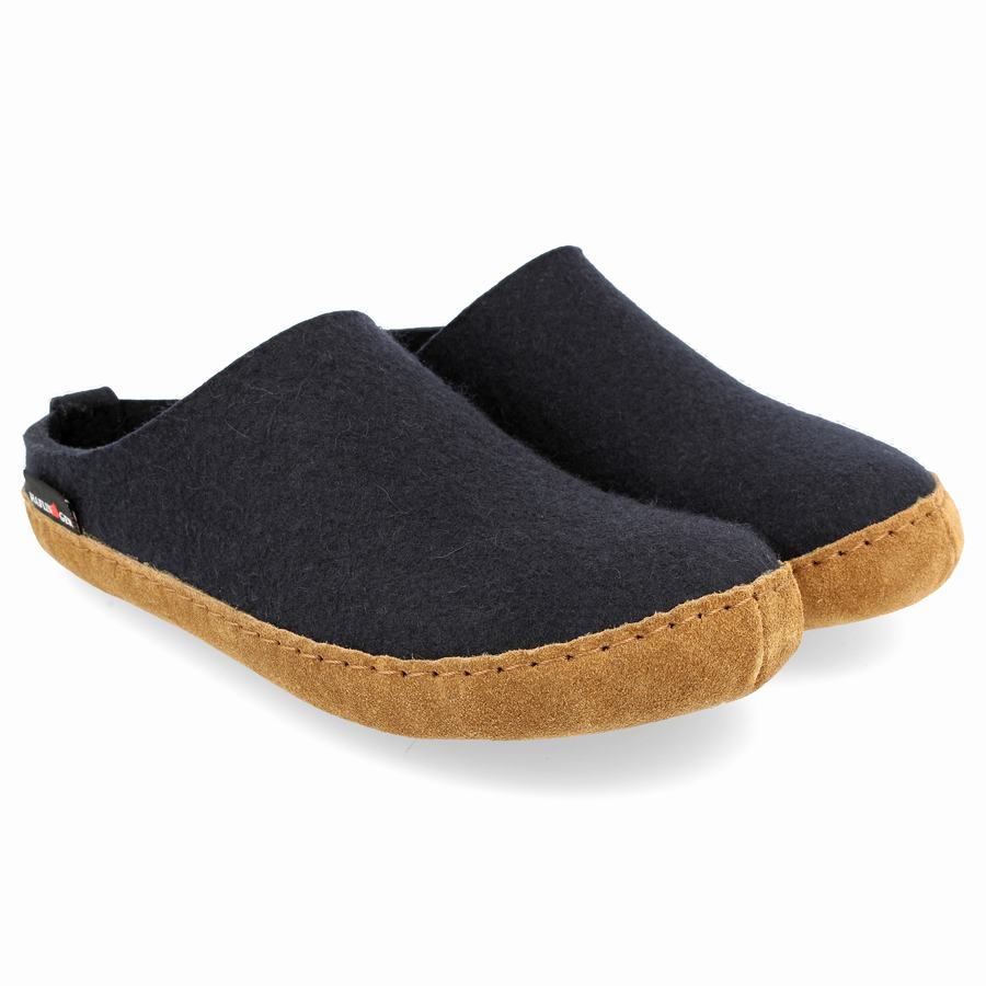 Haflinger Emils weicher Sohle Hausschuhe Damen Navy | GJV9734IW