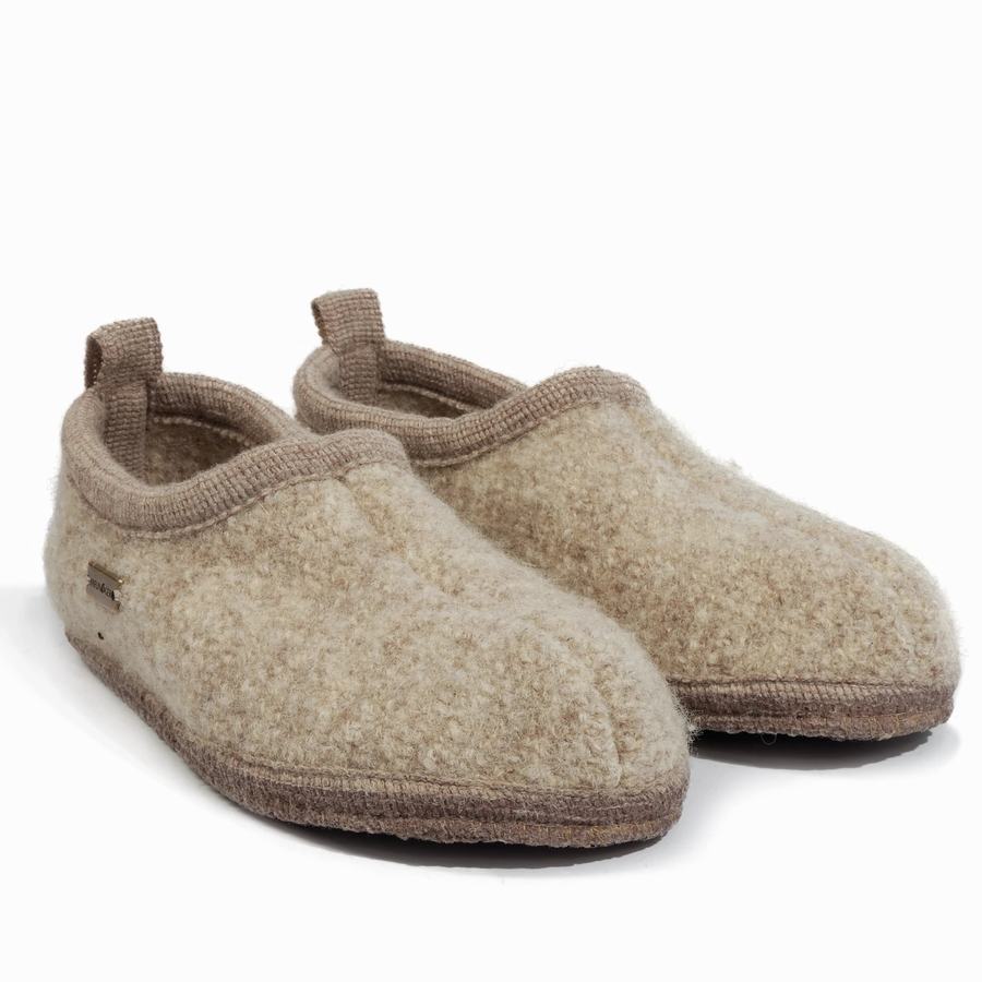 Haflinger Freddie weicher Sohle Hausschuhe Damen Beige | FIG2729IN