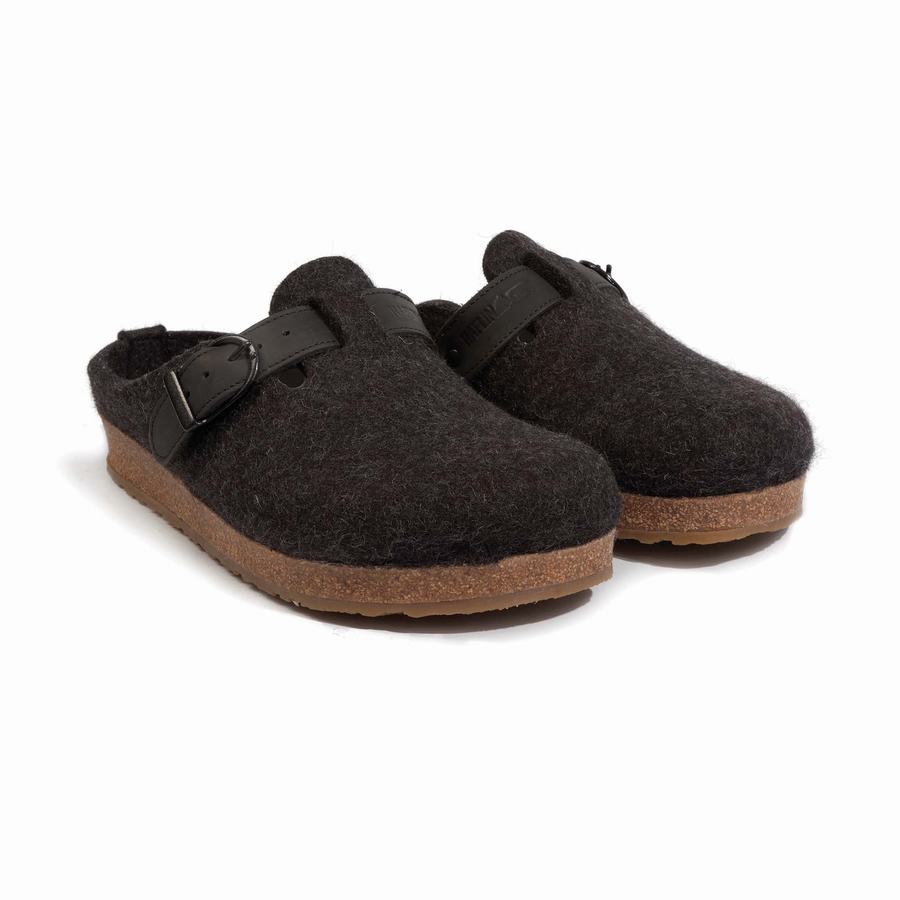 Haflinger Gzb Clogs Damen Dunkelgrau | QVF391QB