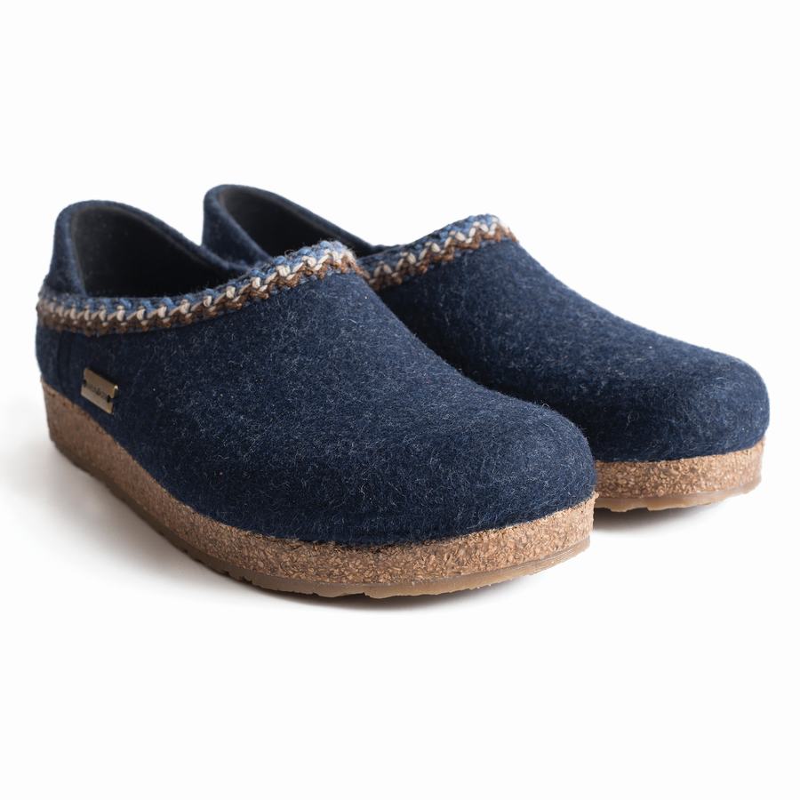 Haflinger Gzh Zigzag Clogs Damen Dunkelblau | VGO2761CP