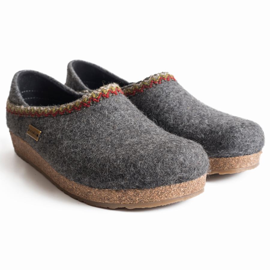 Haflinger Gzh Zigzag Clogs Damen Grau | WDE8986QB