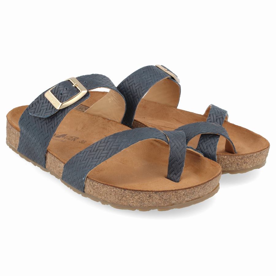 Haflinger Juno Sandalen Damen Dunkelblau | PKS5888JK