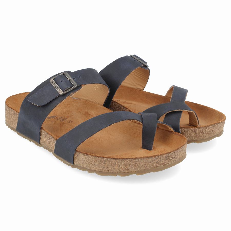 Haflinger Juno Sandalen Damen Schwarz Blau | HND49100CL