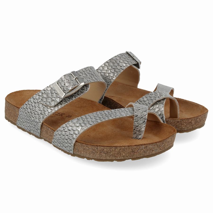 Haflinger Juno Sandalen Damen Silber | MJY6974PJ