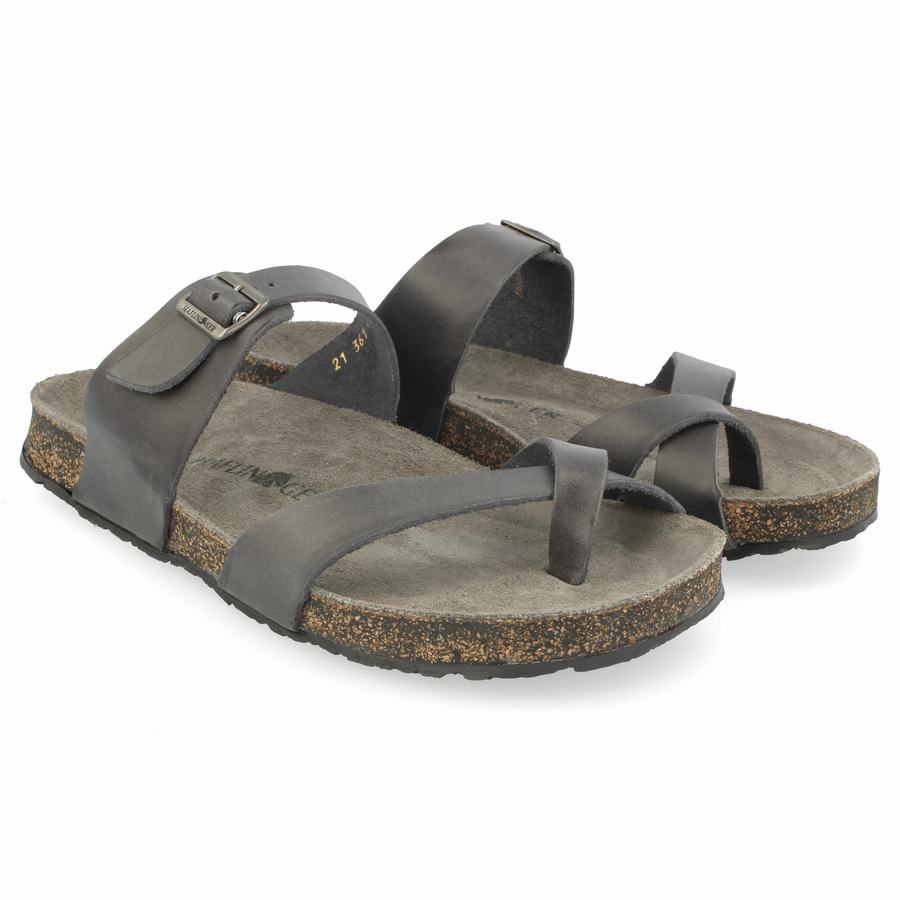 Haflinger Juno Sandalen Damen Tiefesgrau | ZLR6971BN