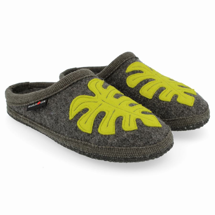 Haflinger Monstera Novelty Hausschuhe Damen Grau | YVU7410EL