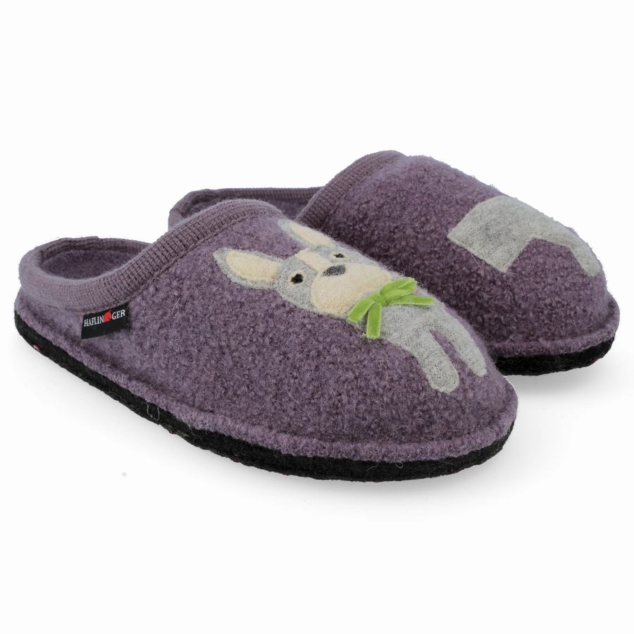 Haflinger Puppy Novelty Hausschuhe Damen Lila | LIO9677WE