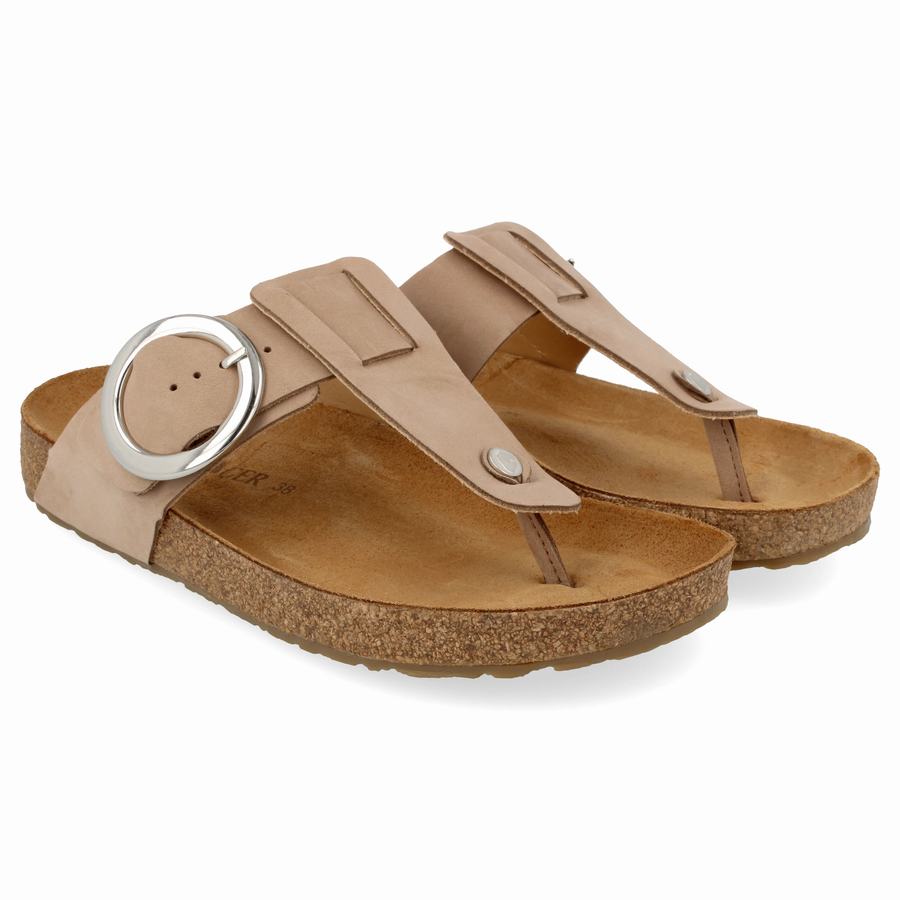 Haflinger Round Schnallen Corinna Sandalen Damen Hellbraun | MIF5622VT